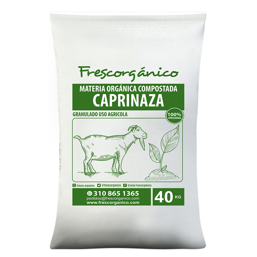 Abono caprinaza orgánico, estiércol de cabra ideal para enriquecer suelos y fomentar el crecimiento de cultivos, de Frescorgánico en Colombia.