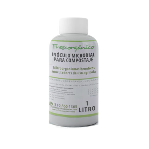 Inóculo microbial para compostaje, solución orgánica que acelera la descomposición y mejora la calidad del compost, disponible en Frescorgánico Colombia.