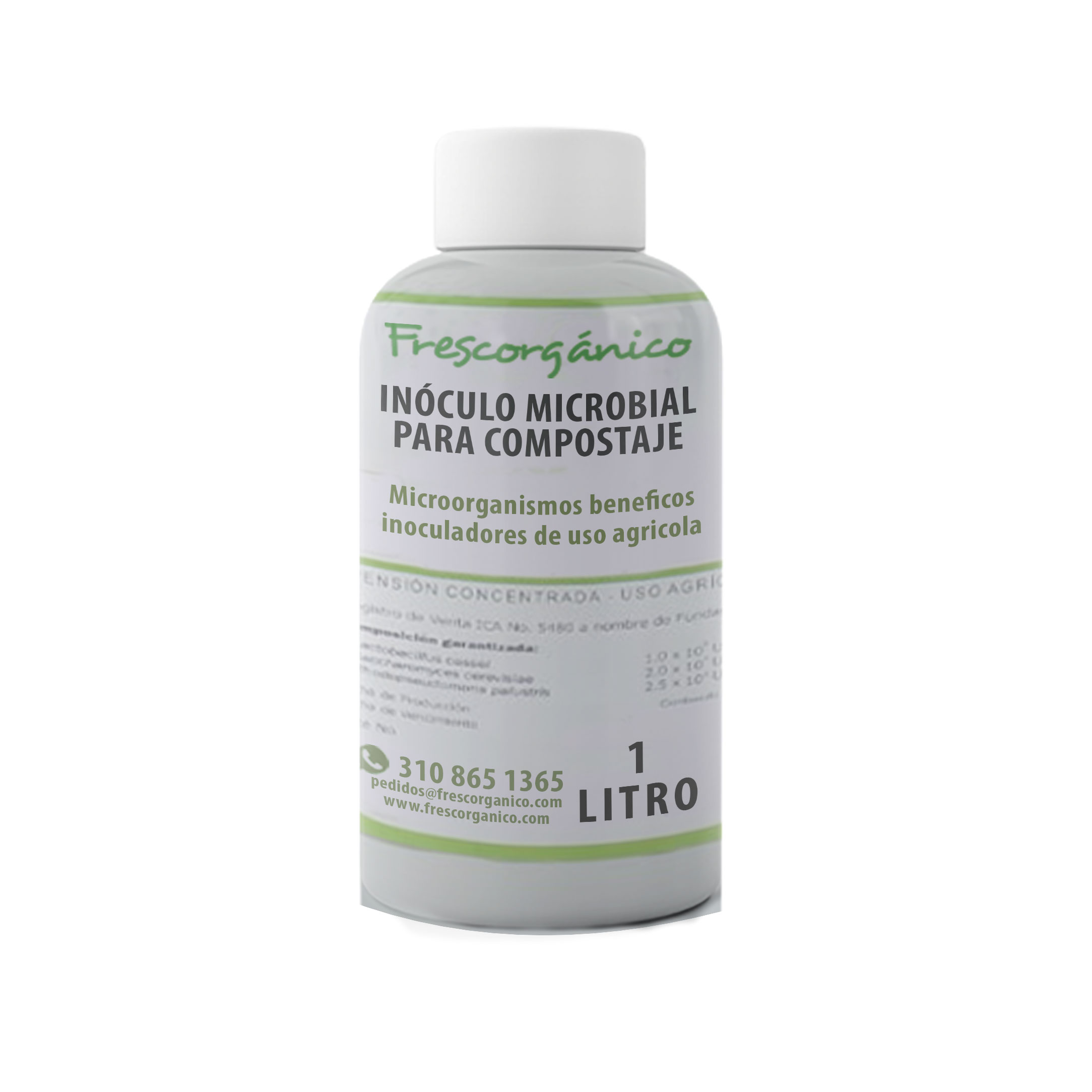 Inóculo microbial para compostaje, solución orgánica que acelera la descomposición y mejora la calidad del compost, disponible en Frescorgánico Colombia.