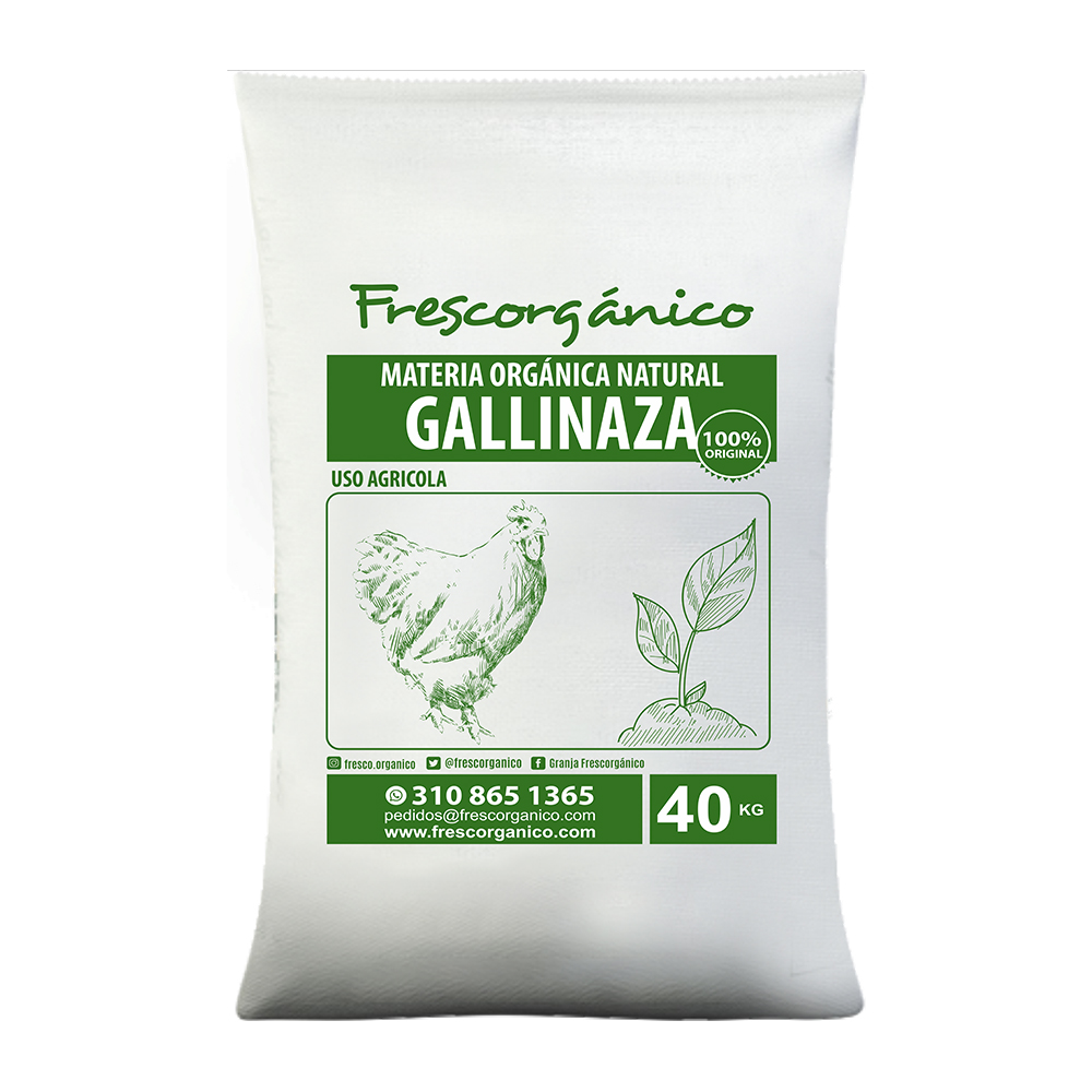 Abono de gallinaza orgánico, fertilizante natural para enriquecer suelos y promover el crecimiento de cultivos, de Frescorgánico en Colombia.
