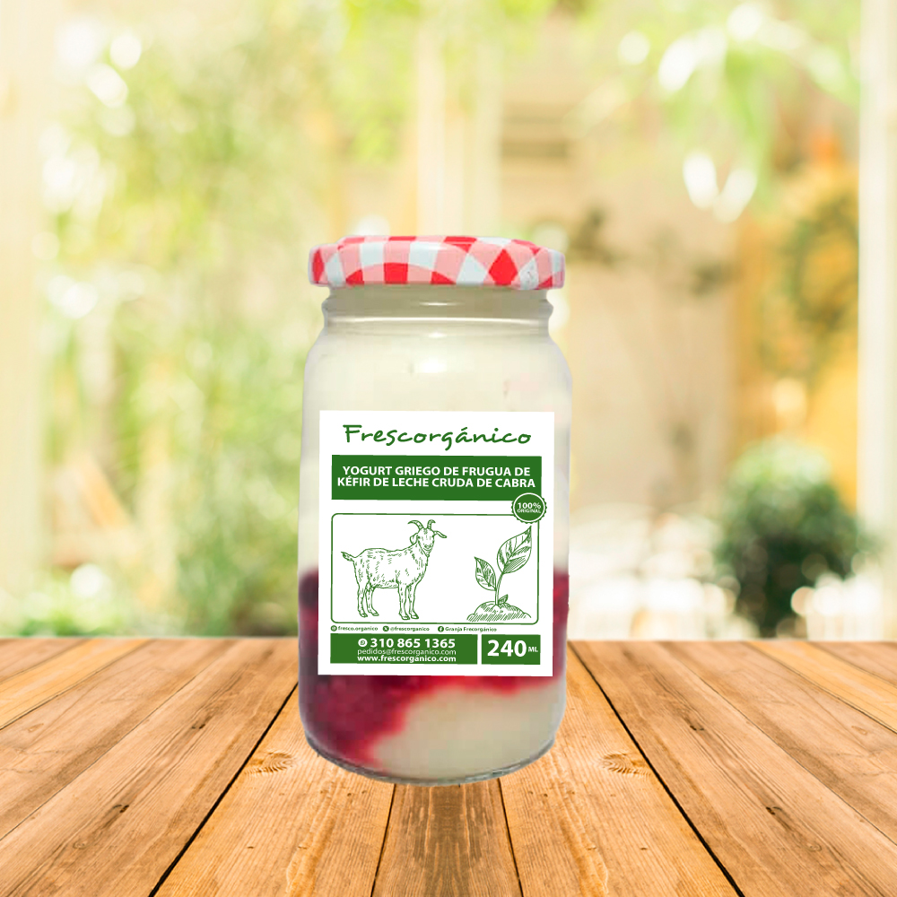 Yogurt Griego de Frugua de Kéfir de Leche de Cabra Frescorgánico - Natural y Artesanal