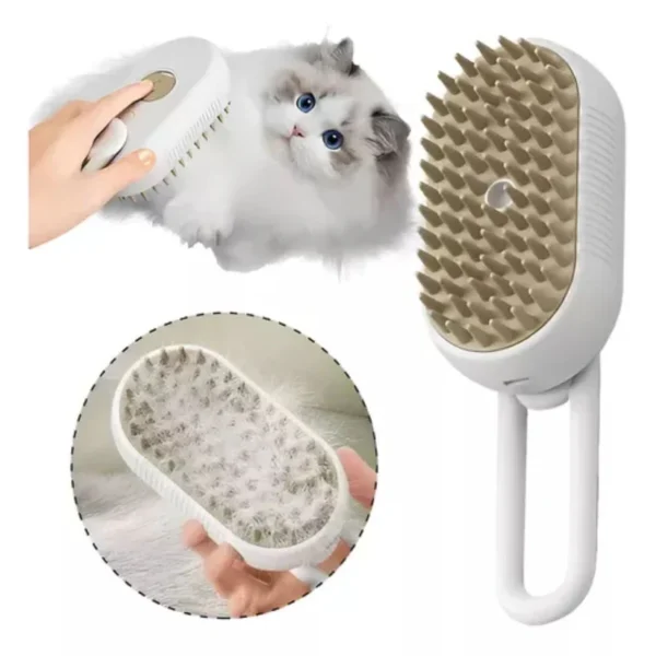 CepilloAVaporAutomaticoBanoGatosCepillo3En1-5 Cepillo a Vapor 3 en 1 para Perros y Gatos Desenreda y Da Brillo